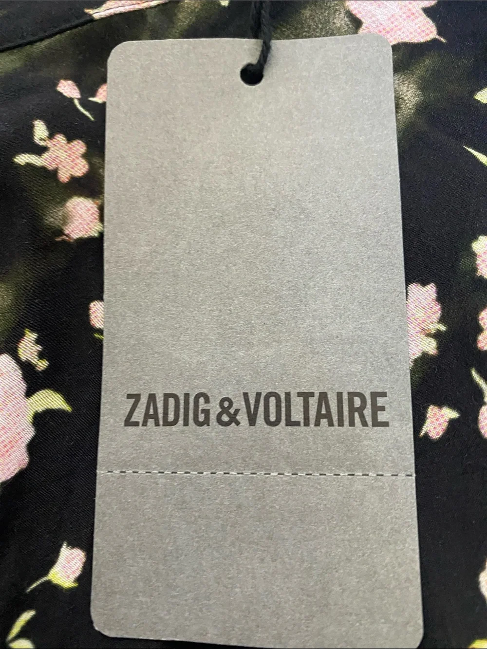 Zadig & Voltaire Black Maxi Skirt with Pink and Green Floral Print